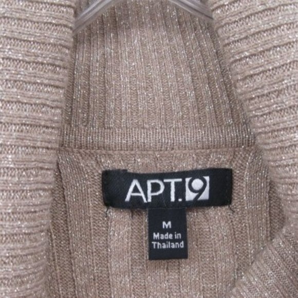 Apt. 9 Turtleneck Dress Stretch Taupe with Shimmery Gold Threads Holiday Festive - Picture 5 of 9